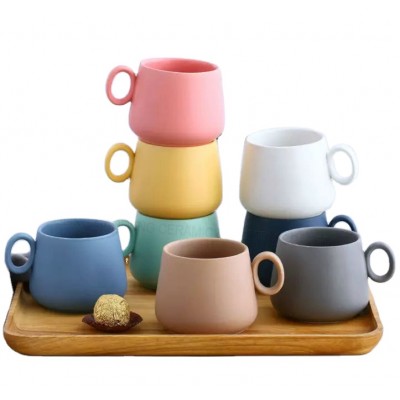 Ceramic Mugs with Handle Coffee Cup and Mugs  color glaze milk mug