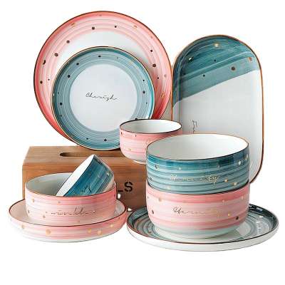 Luxury hot porcelain dinner set fine bone China for hotel use