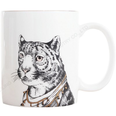 cartoon animai ceramic mugs with gold rim