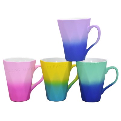 Low temperature spraying glaze ceramic mug coffee cup with silicone touch