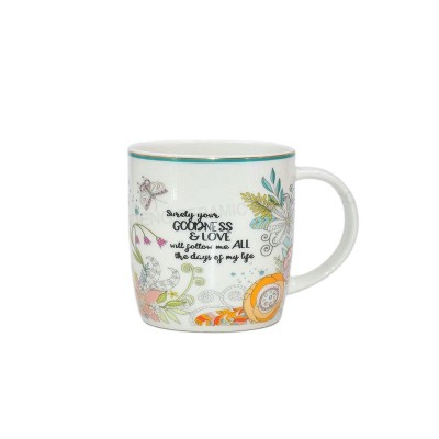 Ceramic mug with flower decal high quality new bone china mug