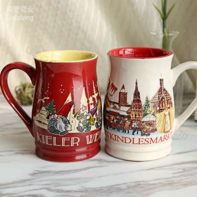 350ml christmas mug cup, christmas gift ceramic mug