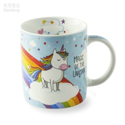 Custom porcelain gift 11OZ ceramic unicorn milk mug