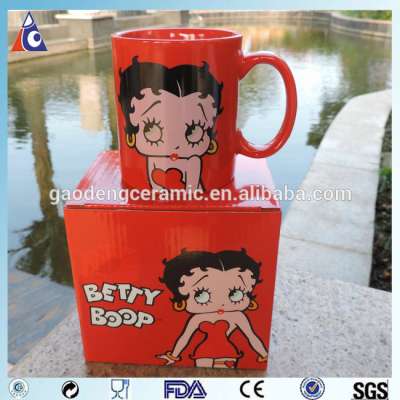 Polyfoam packing betty boop red mug for promotion