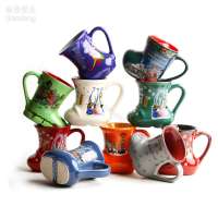 Colored Christmas Ceramic Mug,  Western Christmas Mug, wholesale ceramic mugs with shoes shape